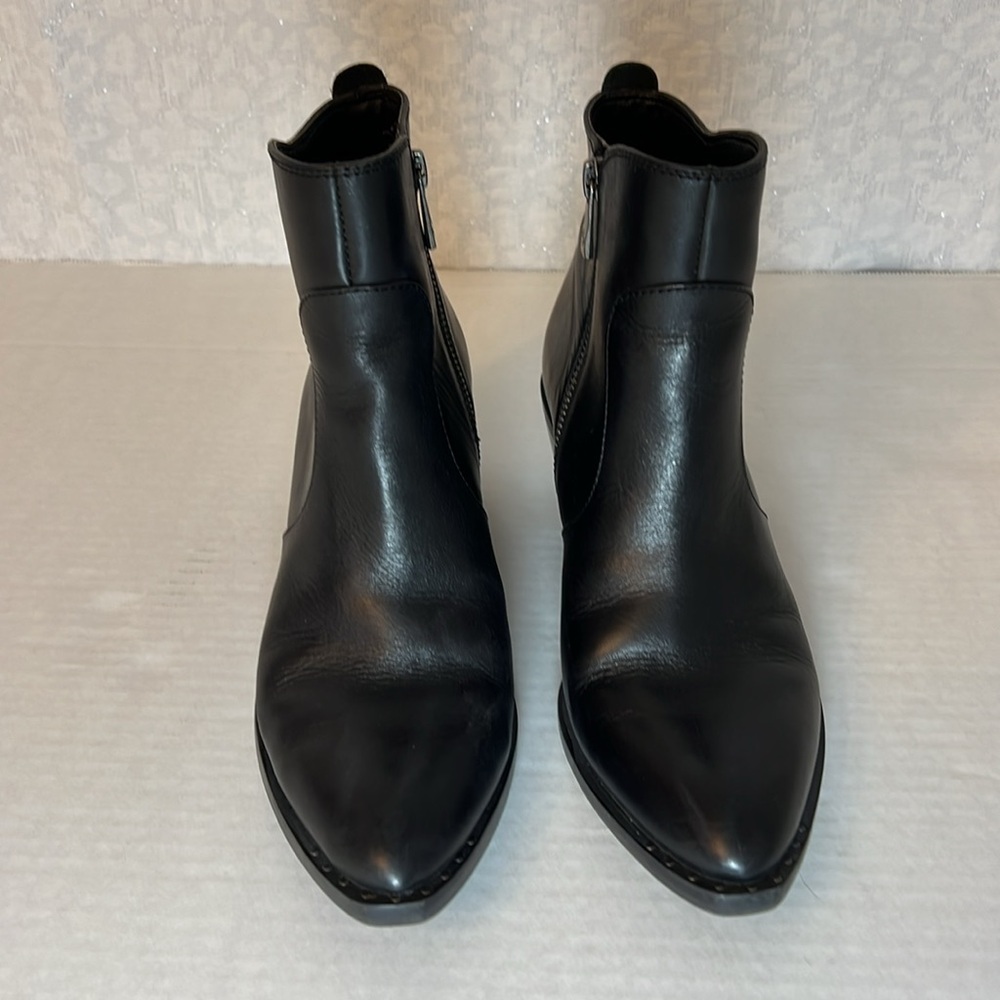 PATRICIA NASH WOMEN’S SUZANNA BLACK LEATHER ANKLE BOOTIES 7.5